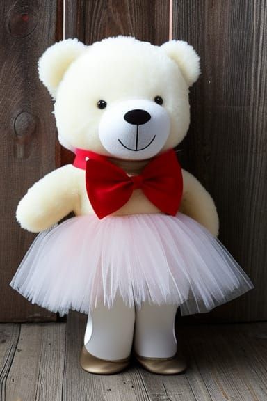 Funny Bear in Tutu and Ballet Shoes