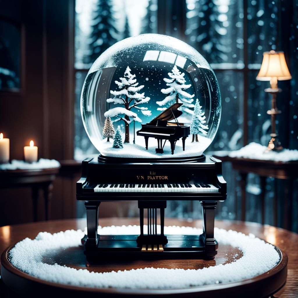 Snow Globe Piano: Cinematic Still Life