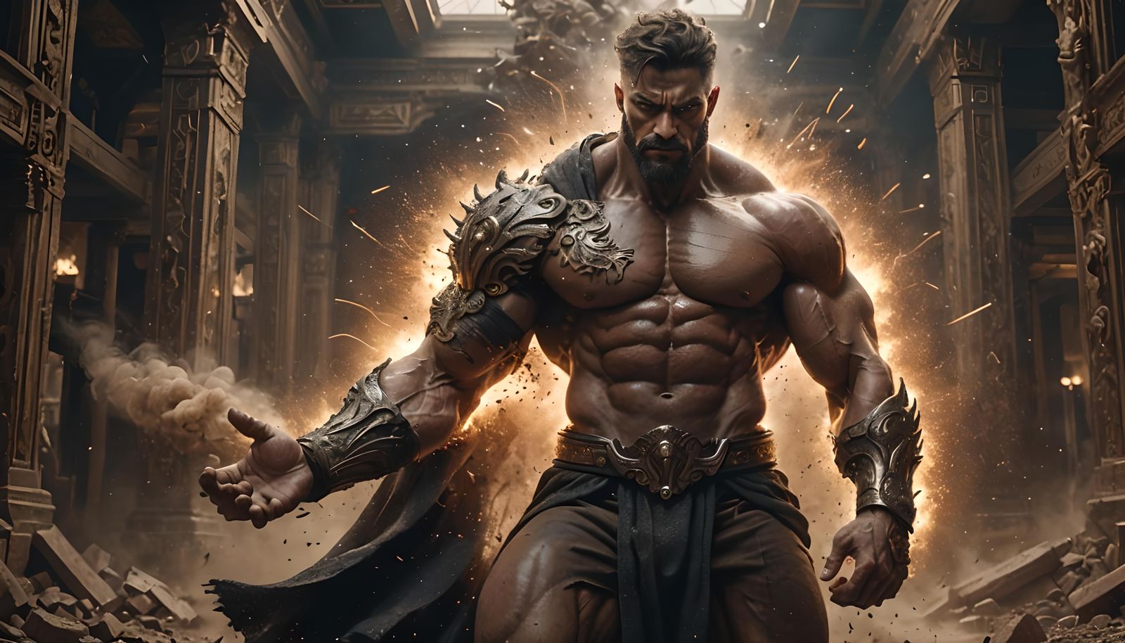 Epic God Holding Dust, Digital Matte Painting