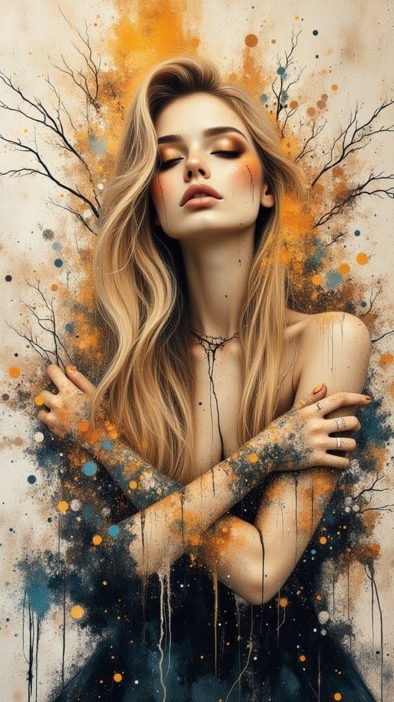 Surreal Portrait of a Swedish Goddess in Gothic Romantic Sty...