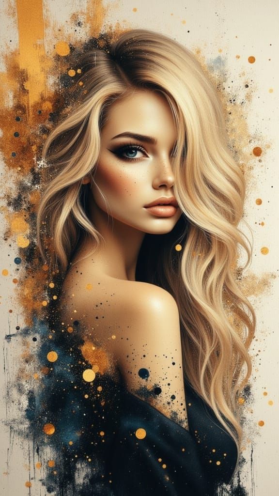 Surreal Portrait of a Beautiful Swedish Woman in Gothic Roma...