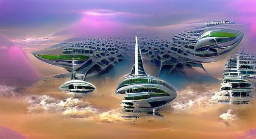 Futuristic Alien Civilization: Digital Rendering