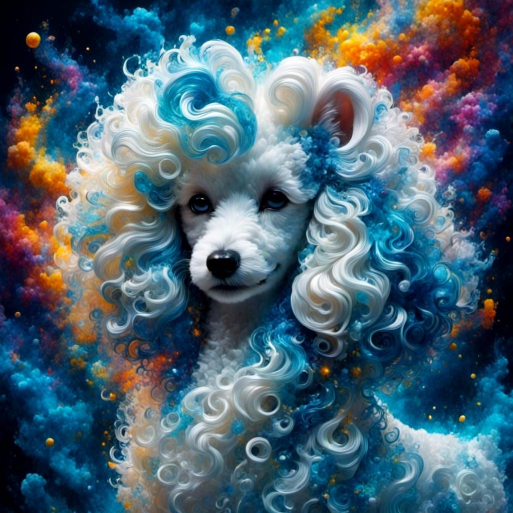 Cloud Poodle with Colored Smoke Mane