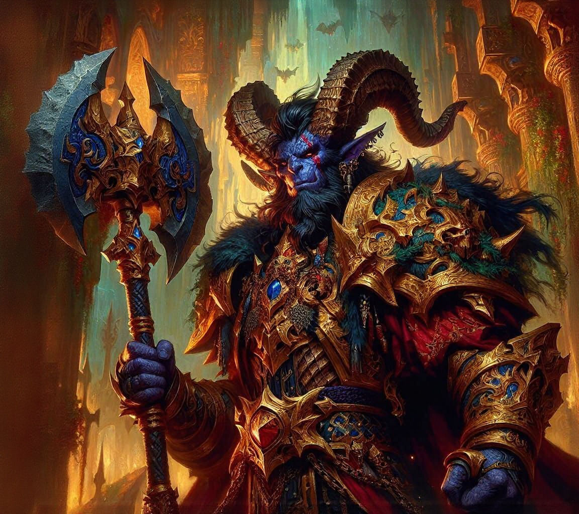 Tiefling Hexblade Warlock in Barbarian Armor