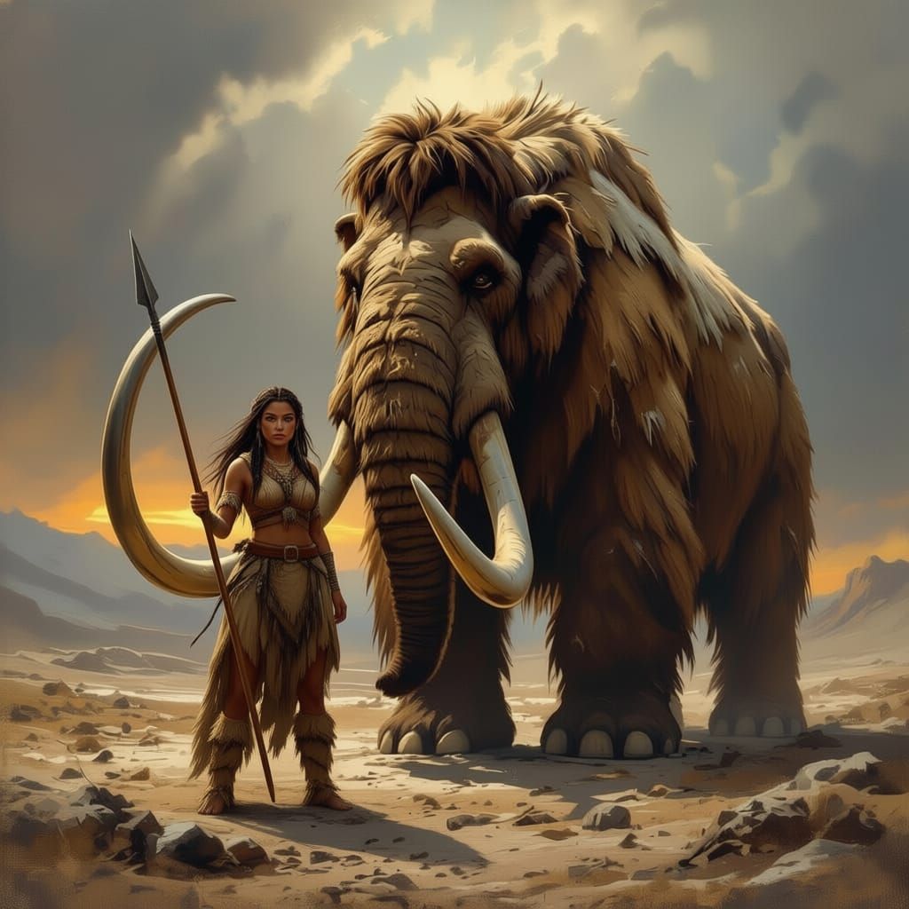 Woman With Spear Facing Camera