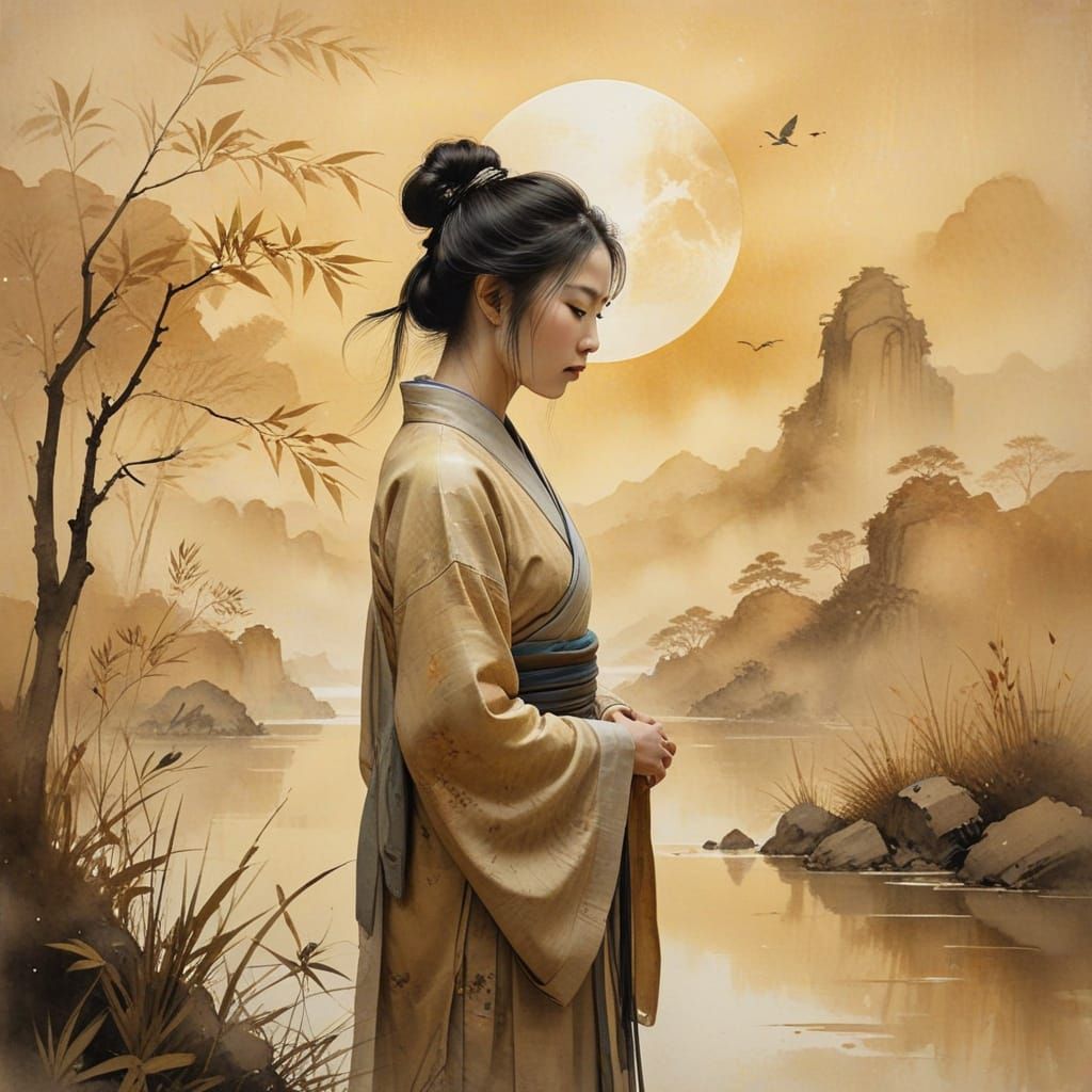 A calm and contemplative illustration