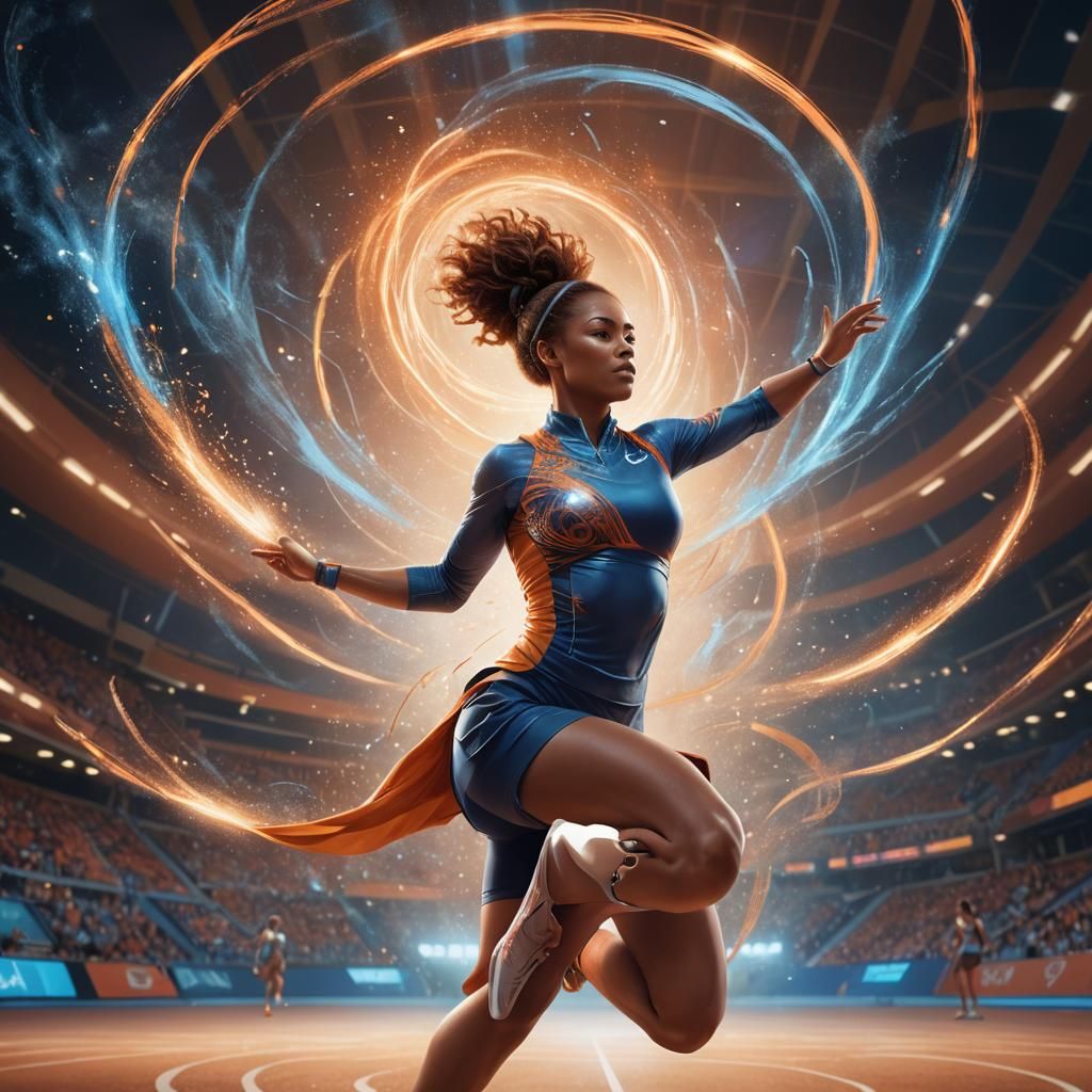 Dynamic Para Athlete Concept Art in Digital Painting Style