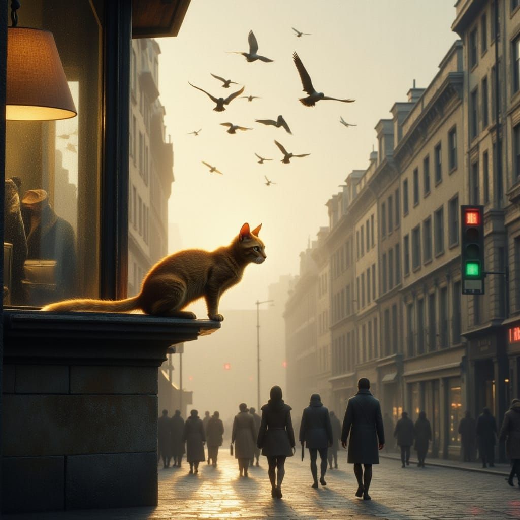 Urban Morning Harmony in Cinematic Realism