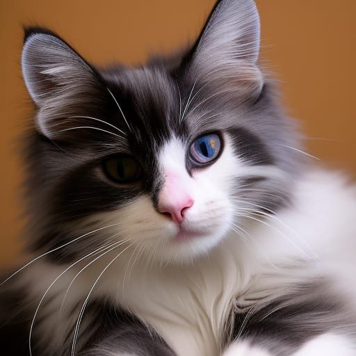 Perfect Fluffy Calico Cat Centered Photographic Image