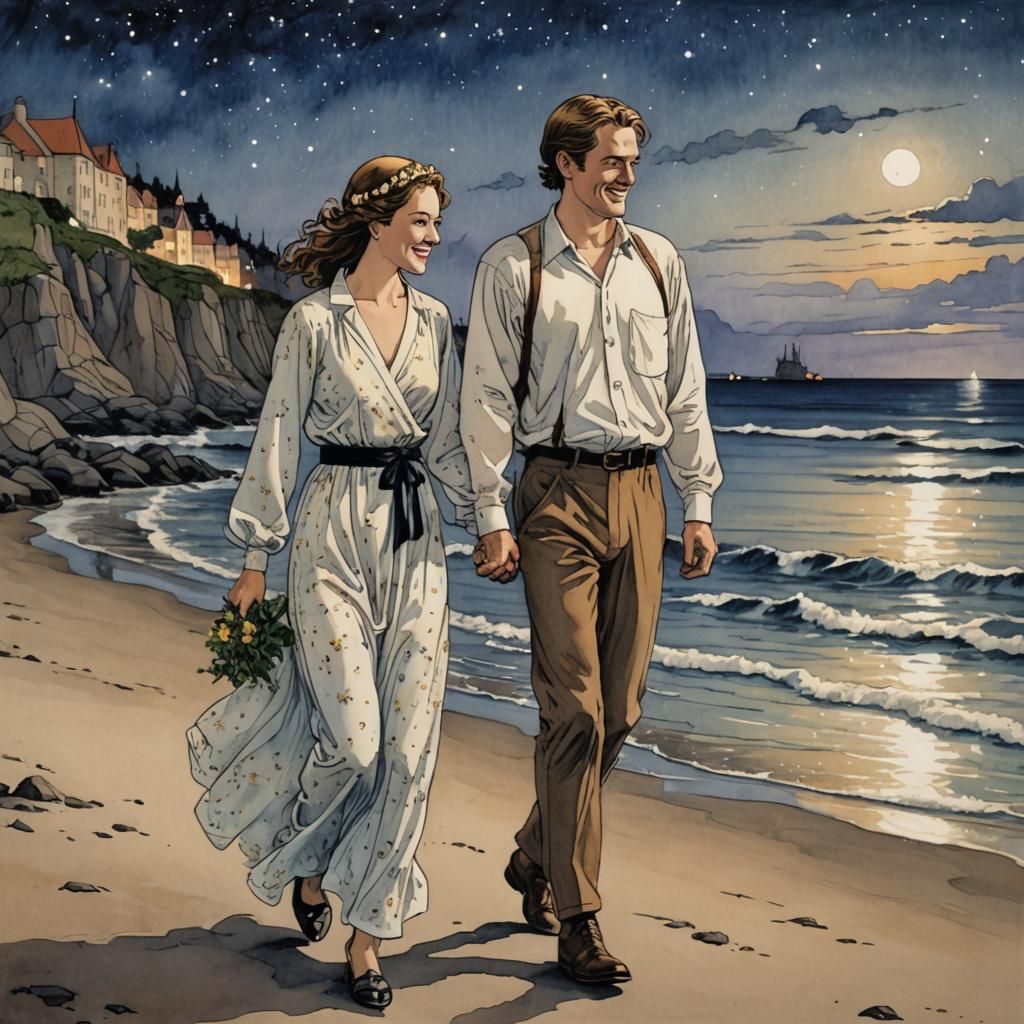 Norwegian Princess and Boyfriend at Night