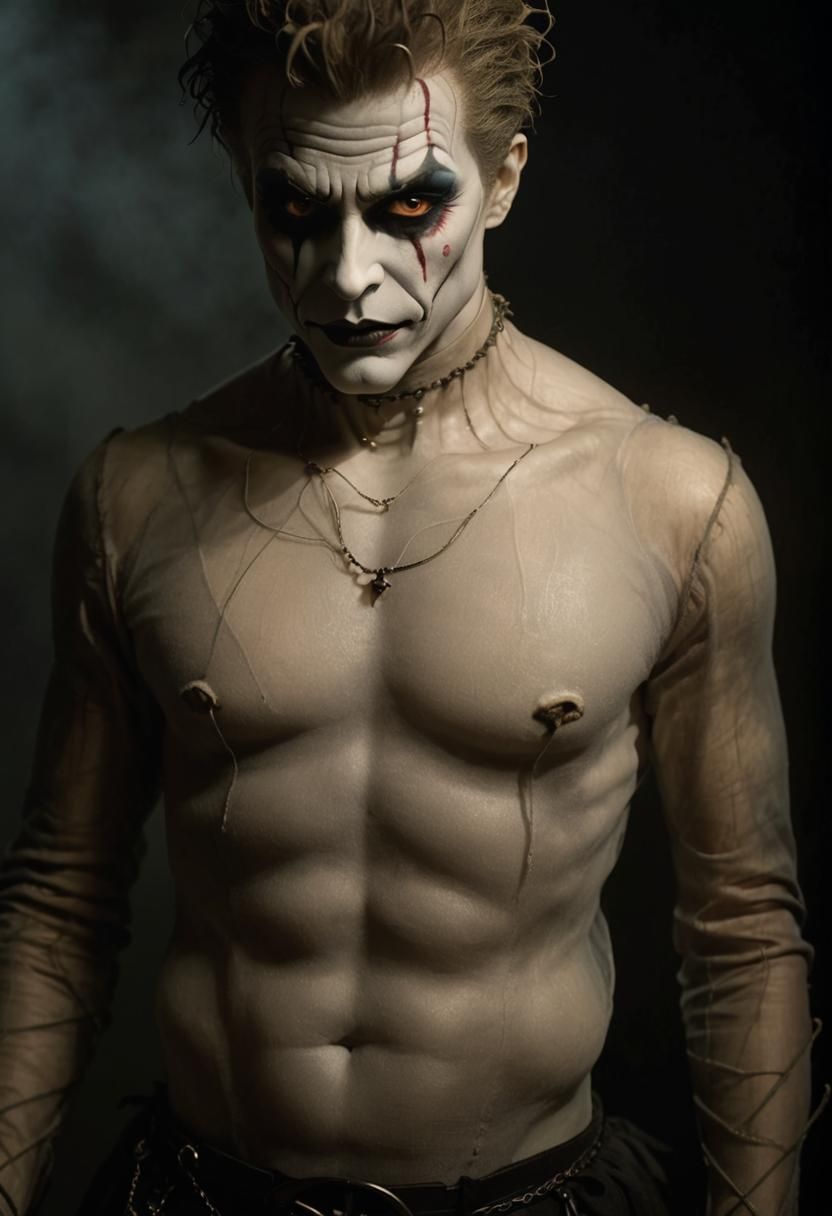 Eerie Jester Doll in Dark Fantasy Illustration