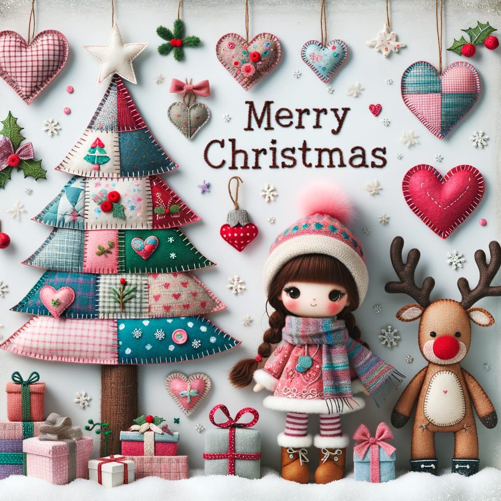 A Whimsical Christmas Scene with Multicultural Joy