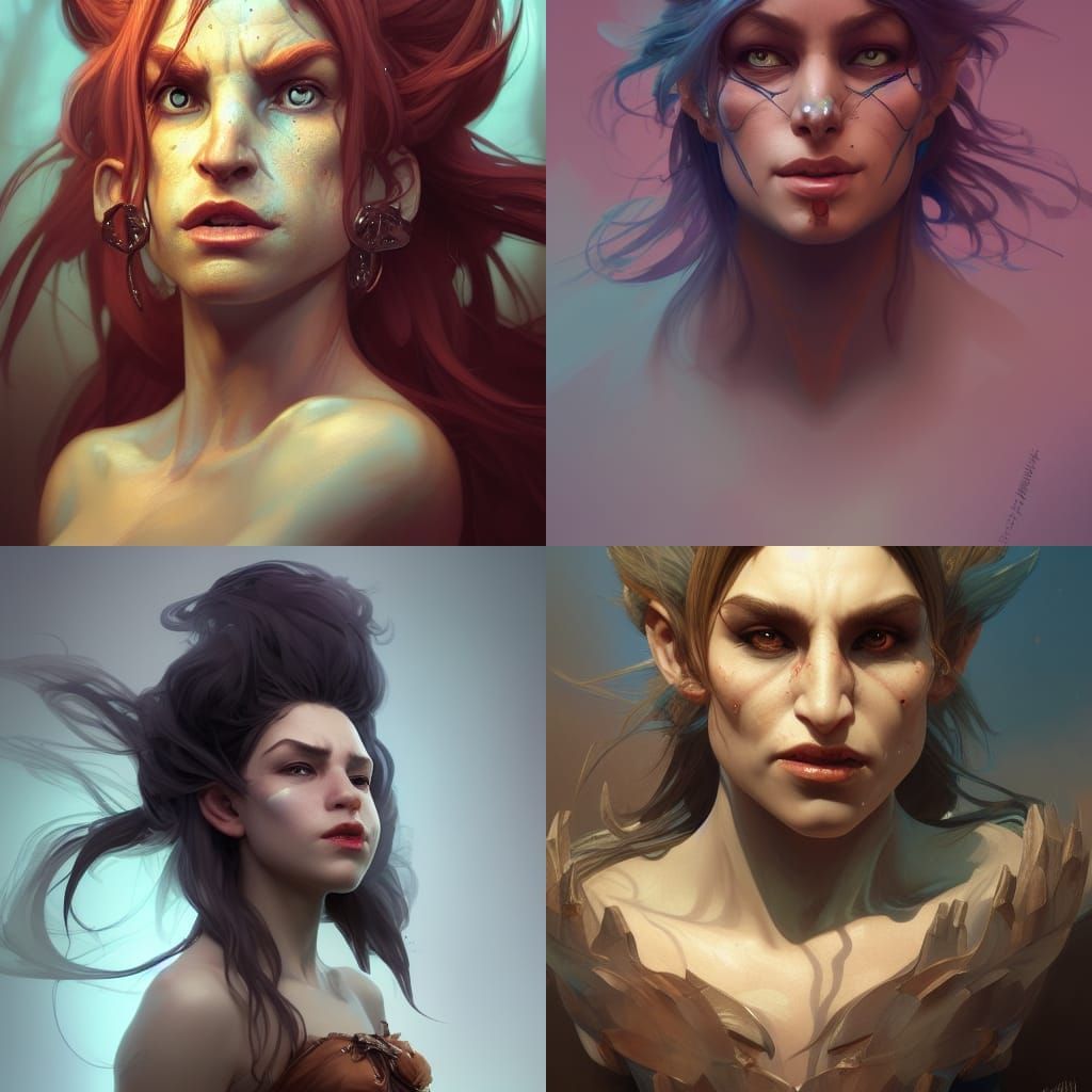 Detailed Portrait of a Troll Queen in Splash Art