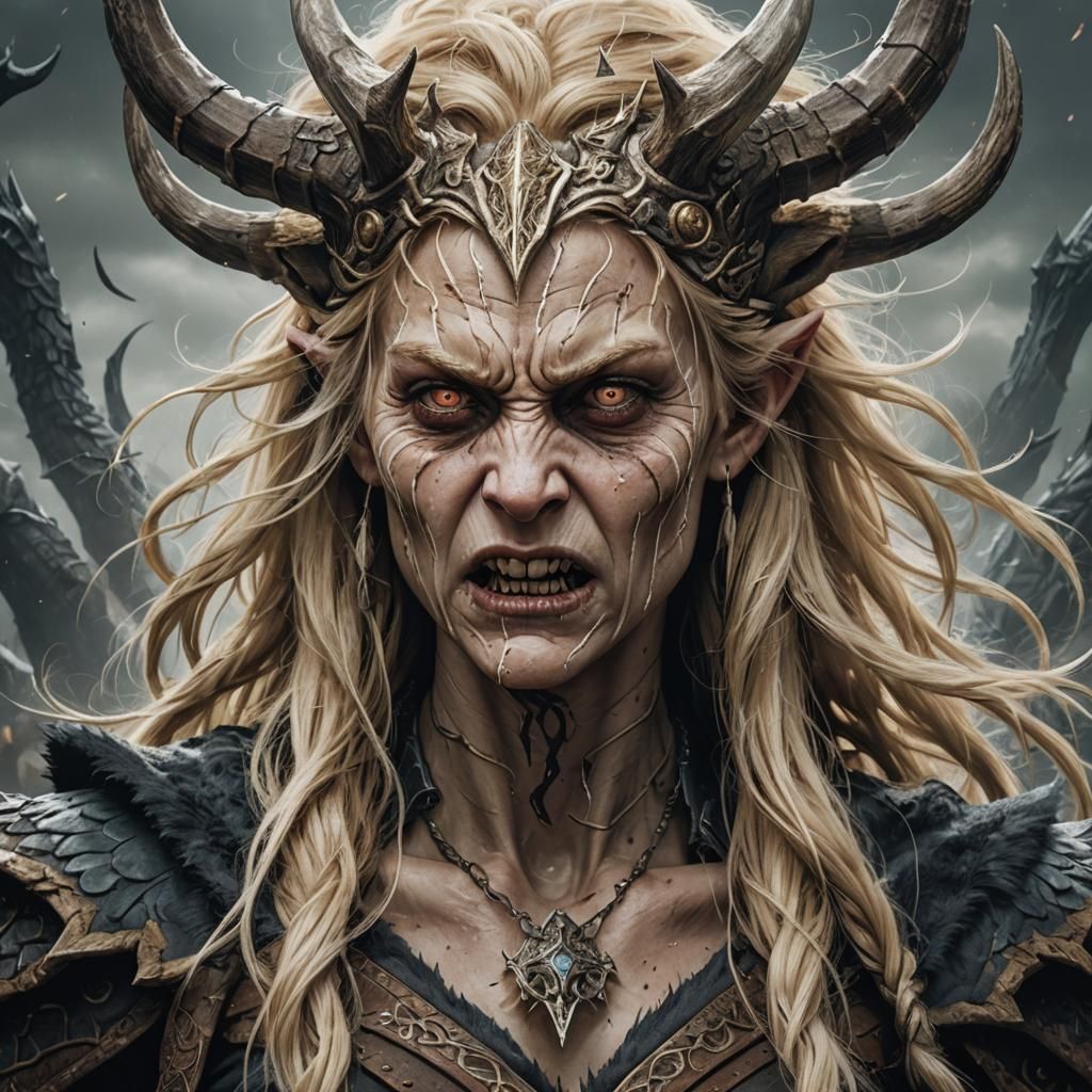 Norse Woman Polymorphing into a Beast