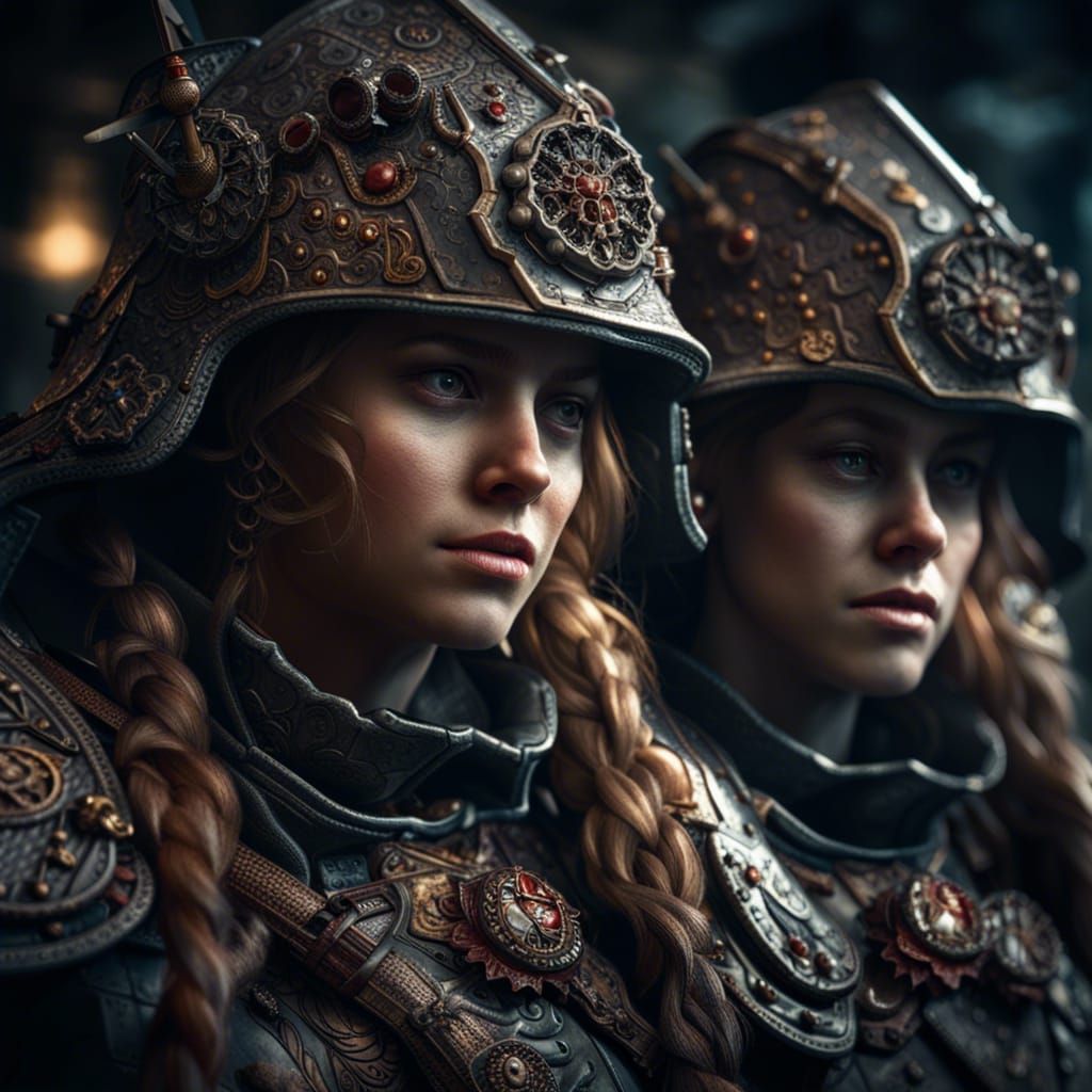 Hyperrealistic Sisters of Battle in HDR