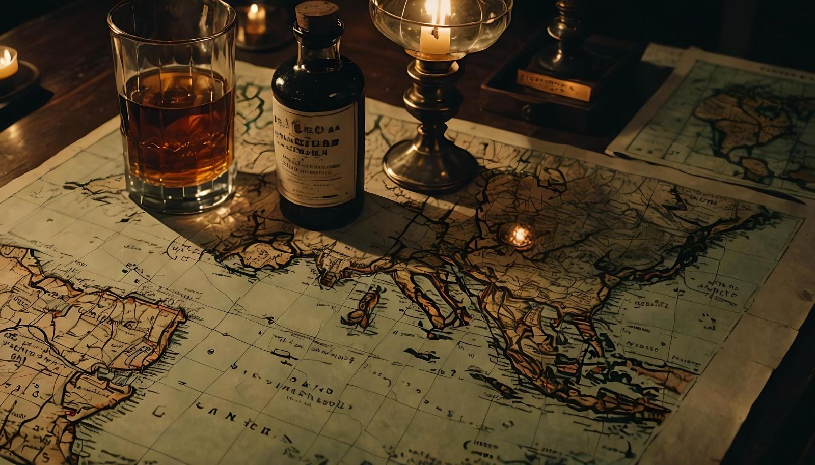 Moody 19th Century Maps by Lamplight