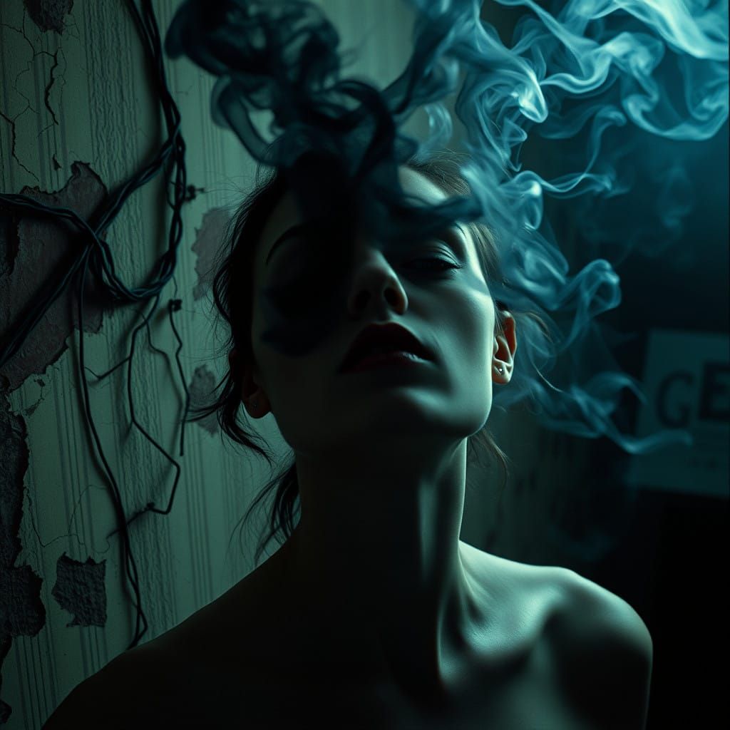 Deathly Pale Woman in Victorian Ruins