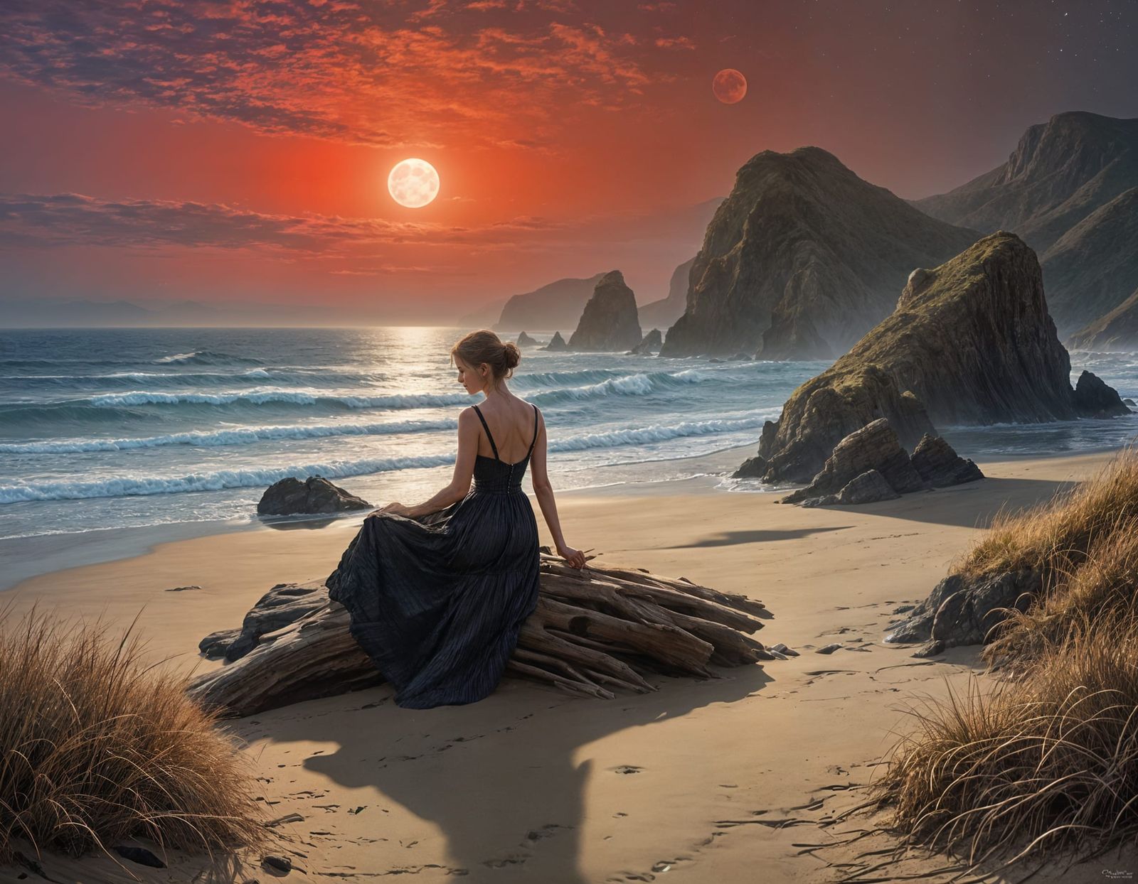 Lady under moonlight