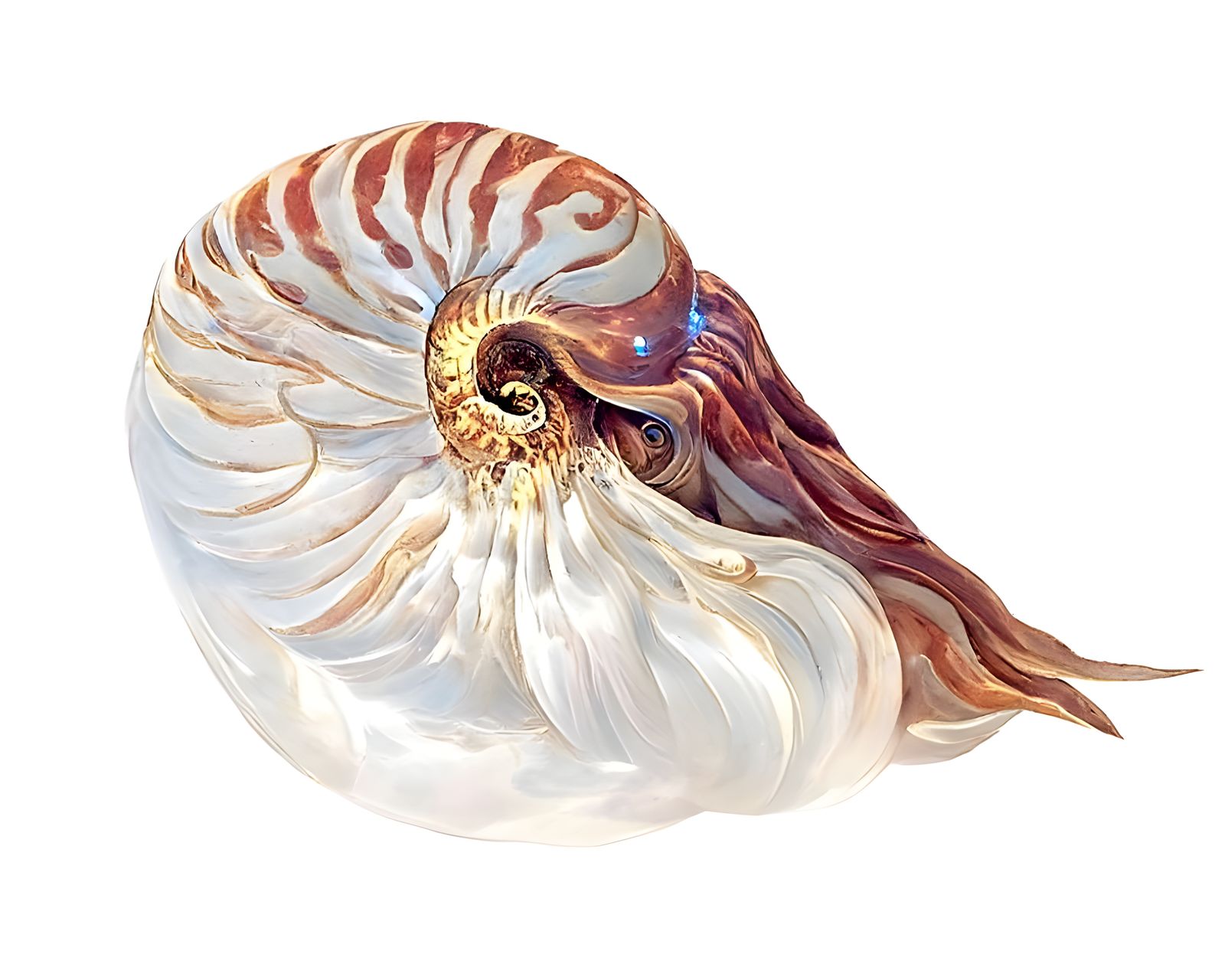 Radiant Nautilus Shell in Surreal Digital Painting