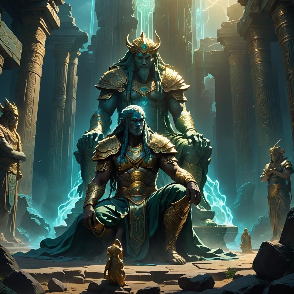 Enkidu Before the Gods in Mystical Realm