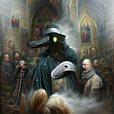 Sinister Plague Doctor in a Gothic Horror Style