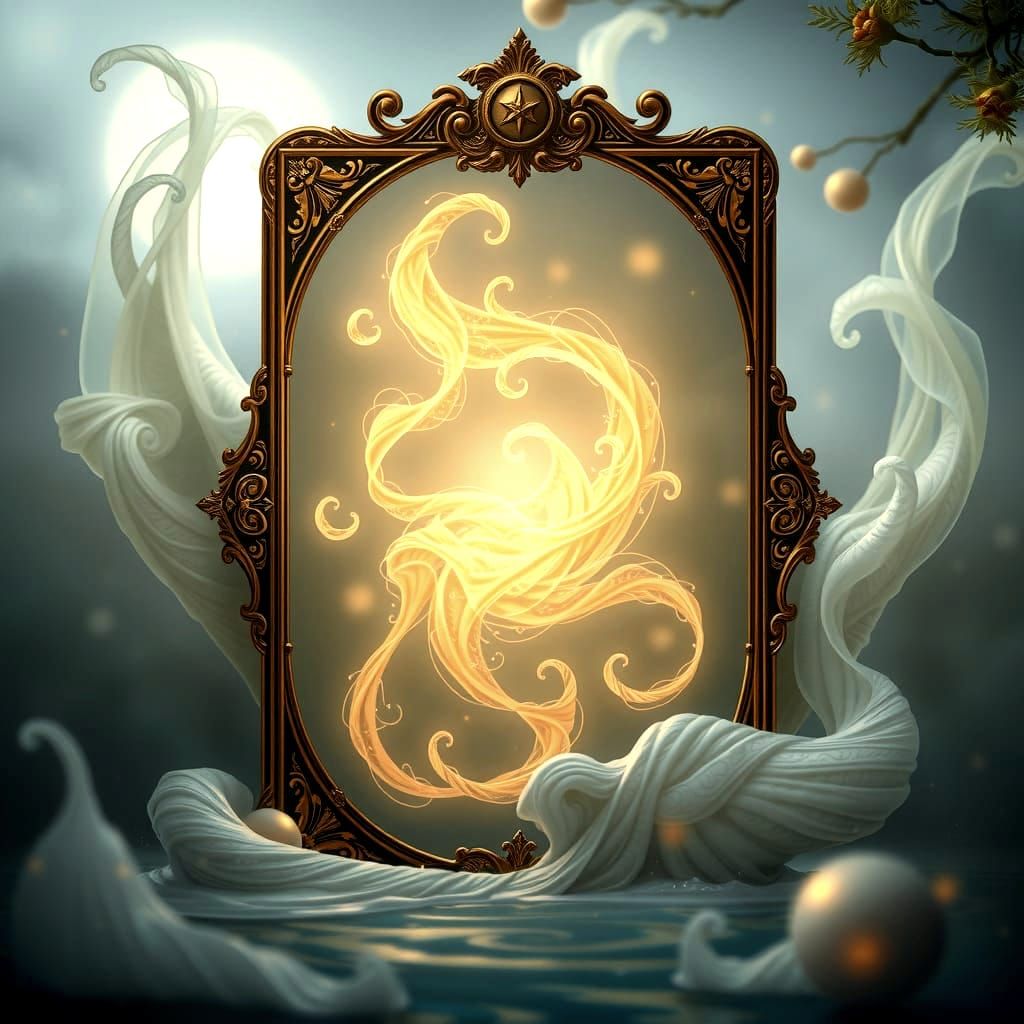 Ethereal Fantasy Tarot Card with Gold Frame