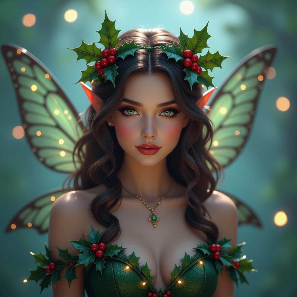 Detailed Christmas Fairy with Twinkling Lights