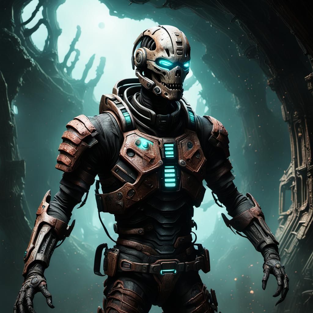 Detailed Necromorph Matte Painting in 8K