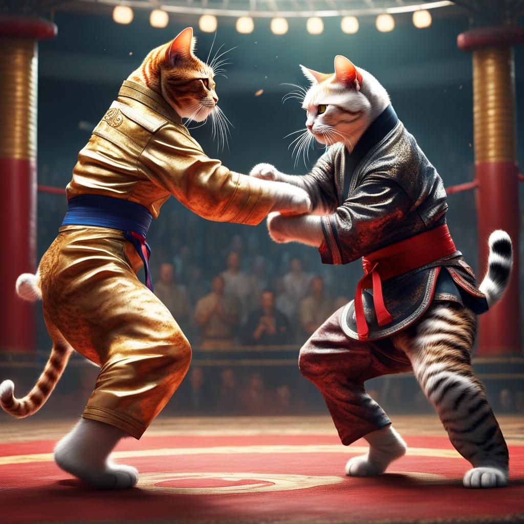Epic Feline Martial Arts Tournament Showdown