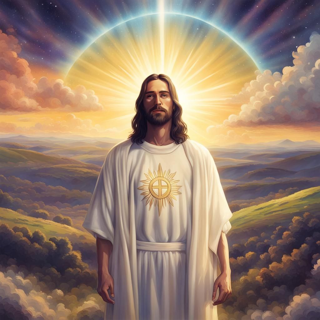 Jesus in Leeds Top in Dreamcore Landscape