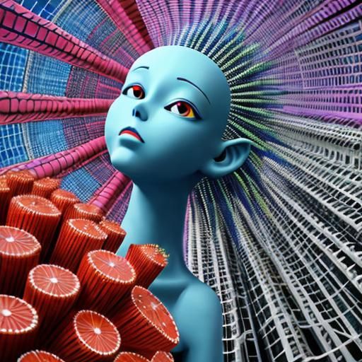 Psychedelic Garden: Twisted Asymmetrical 3D Render