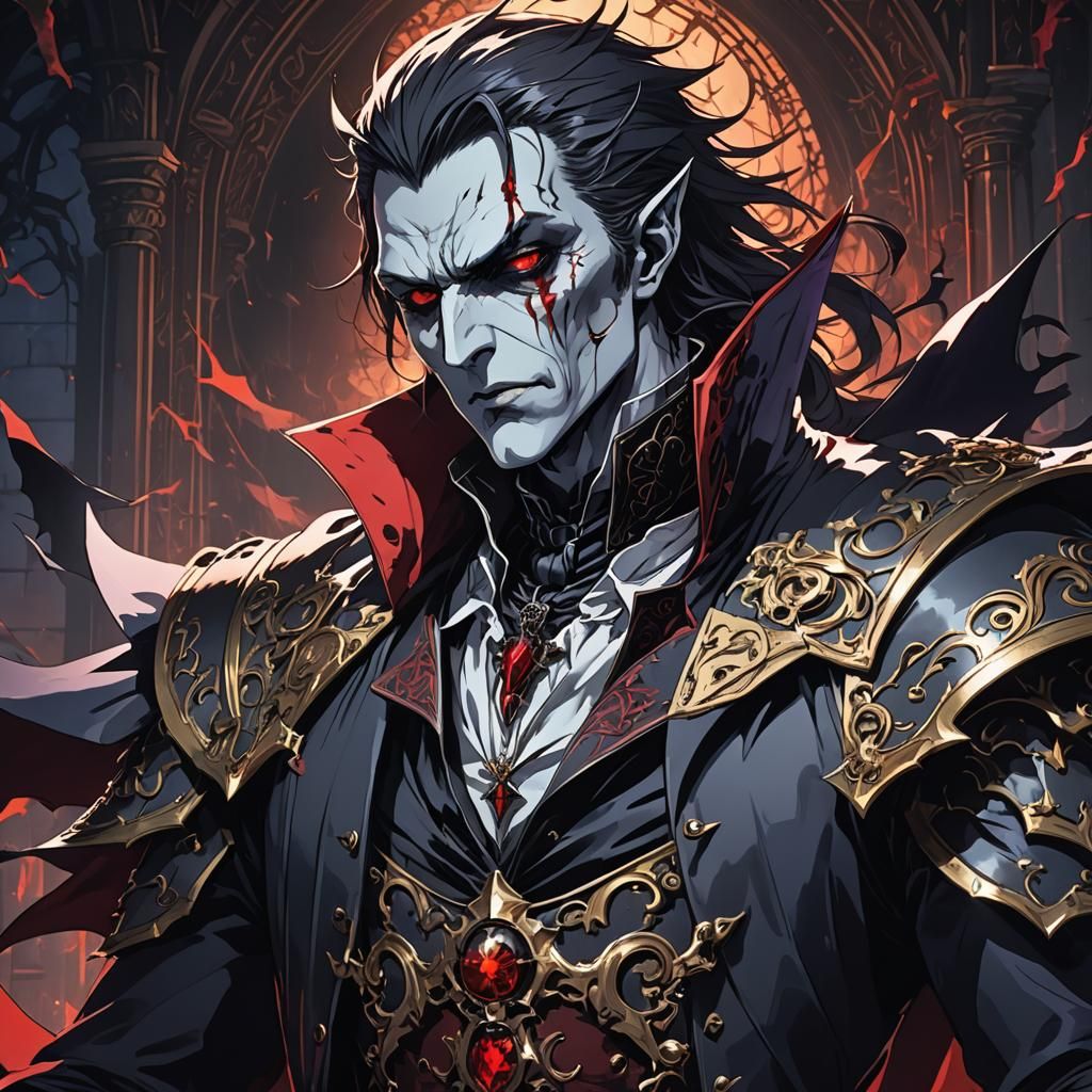 Vampire Lord in Anime Manga Style