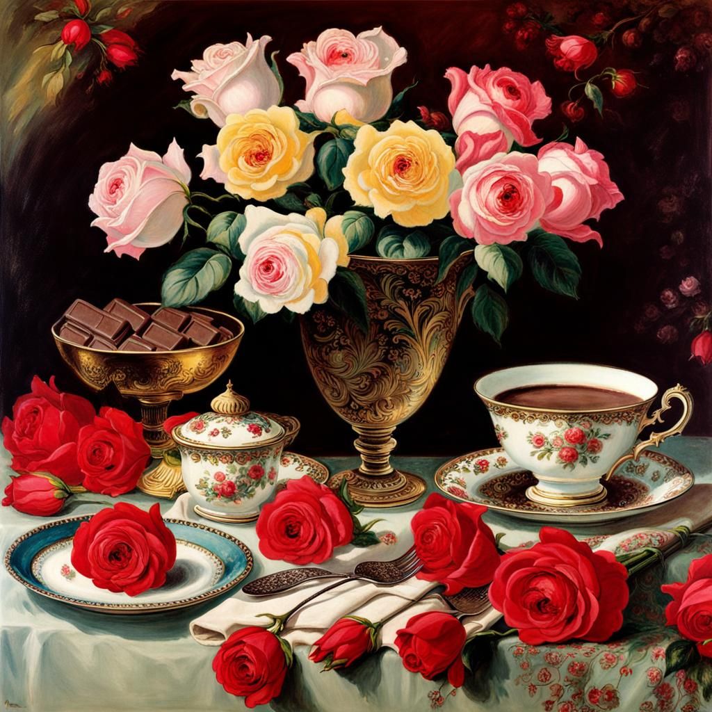 Chocolates and Roses for Valentine's Day: Art Deco Style