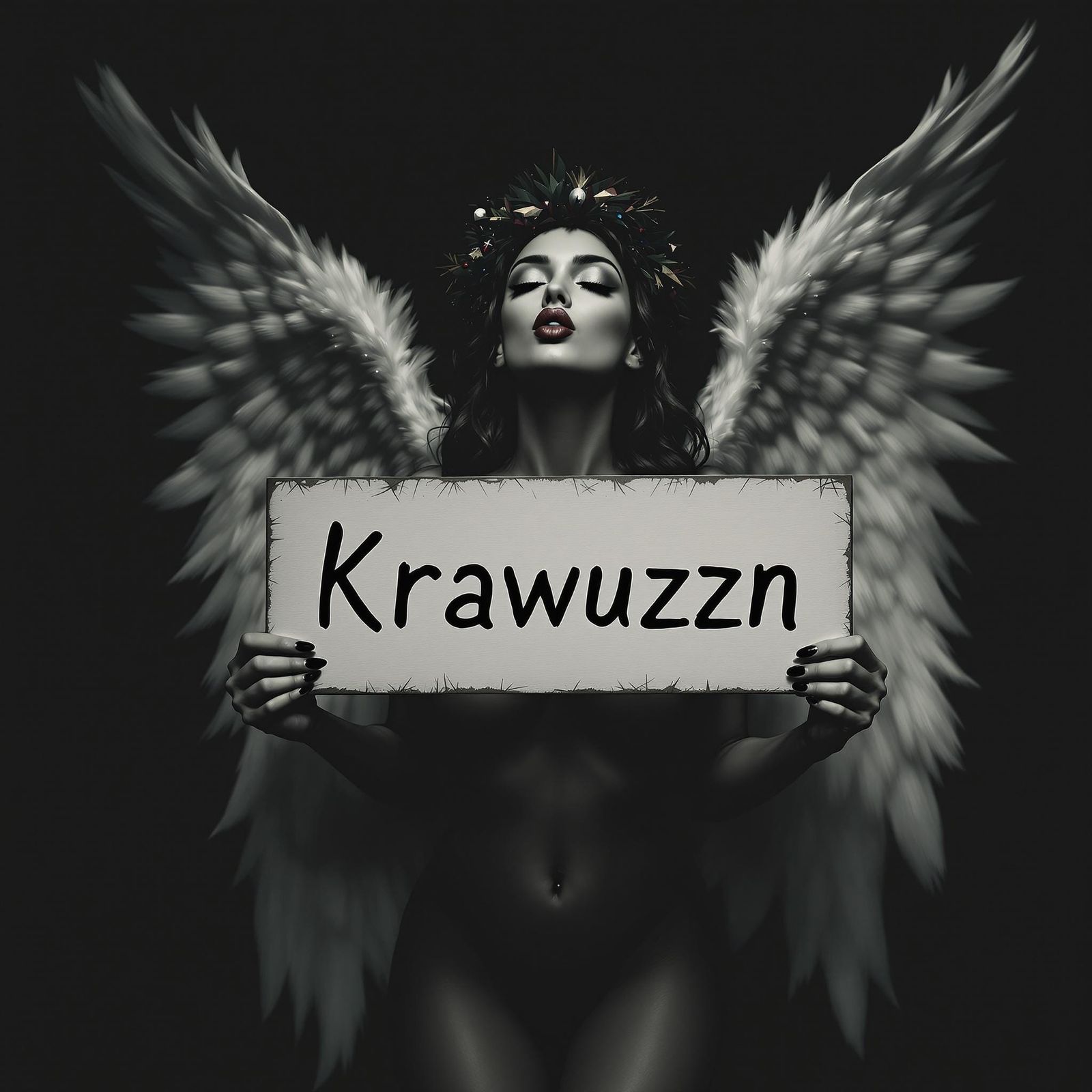 Sensual Christmas Angel Whispers Secret Kiss