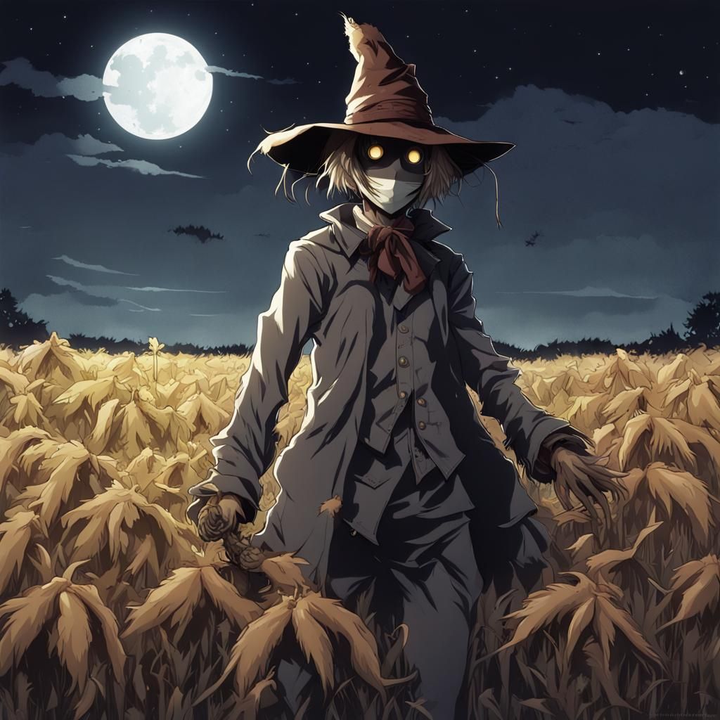 Scarecrow Hunting on a Farm: Anime Style