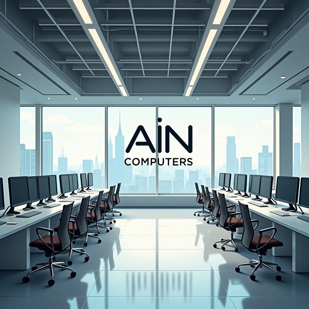 Modern Office Interior in Futuristic Style