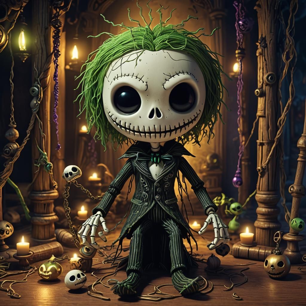 Chibi Jack Skellington Voodoo Doll Digital Painting