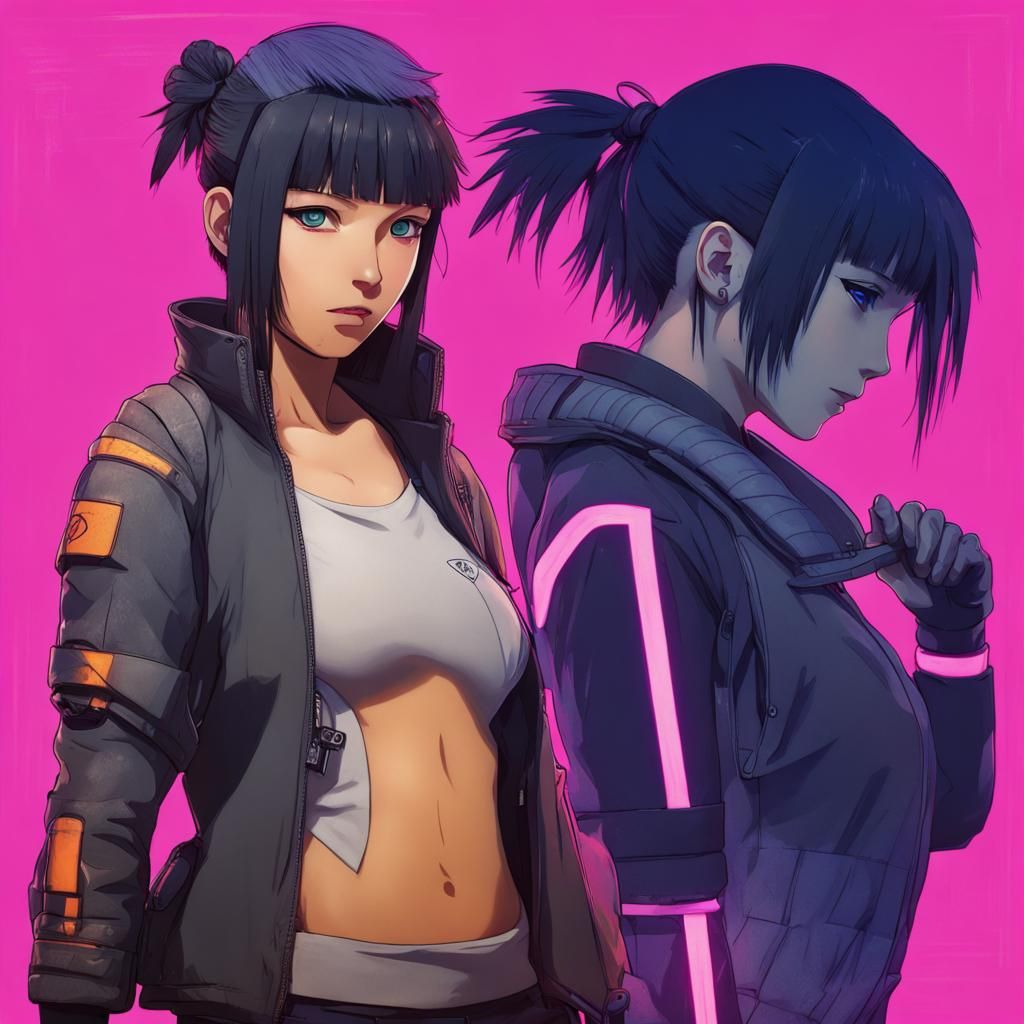 Hinata in Cyberpunk 2099 Style