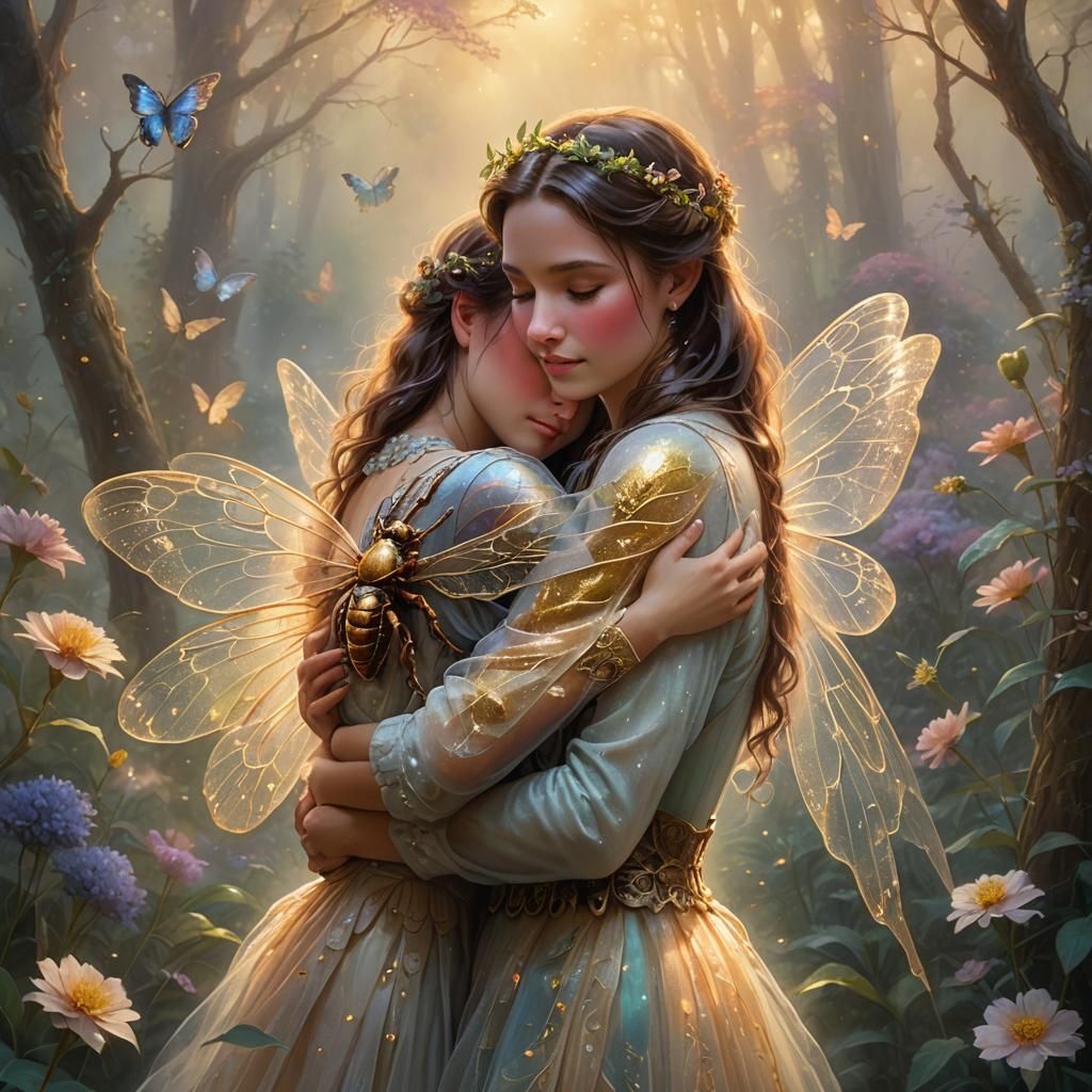 hug from a beautiful female bug