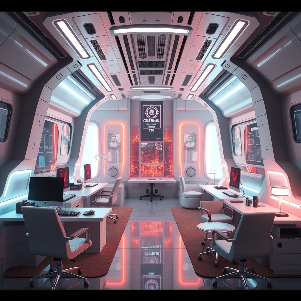 Futuristic Office in High-Tech Aesthetic