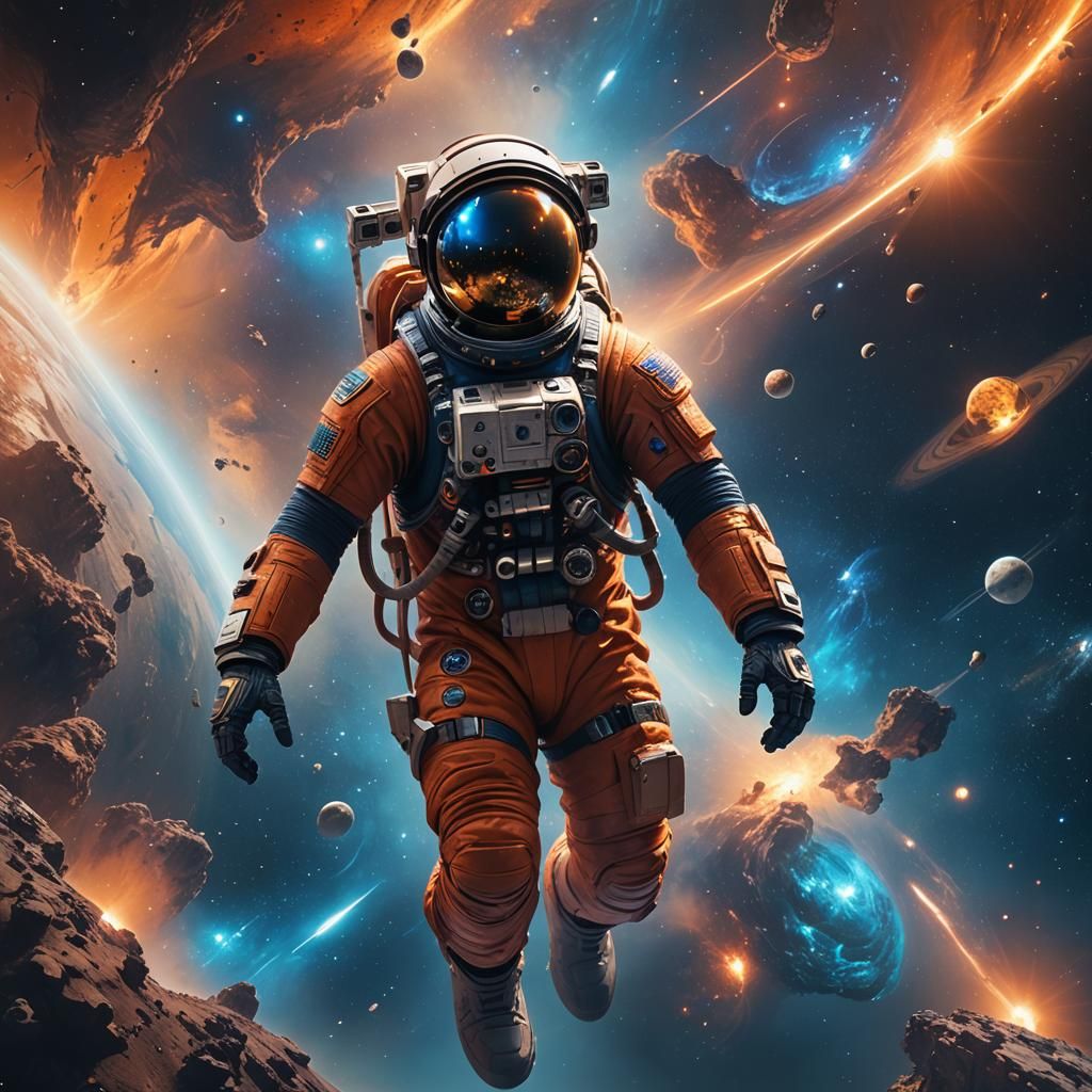 Astronaut in Glowing Spacesuit: Digital Matte Painting
