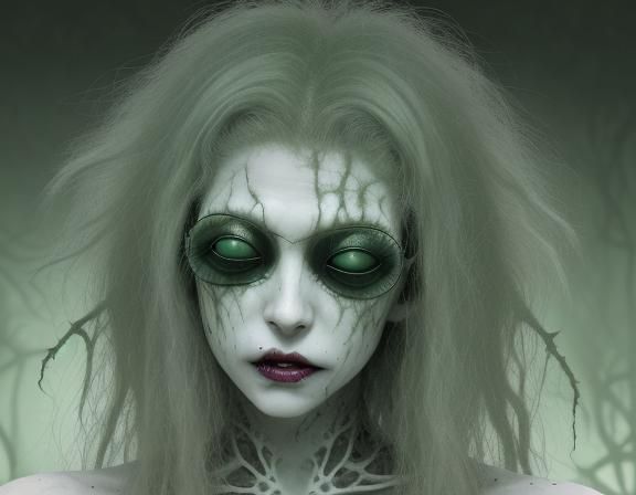 Mold-Infested Vampire Portrait in Body Horror Aesthetic