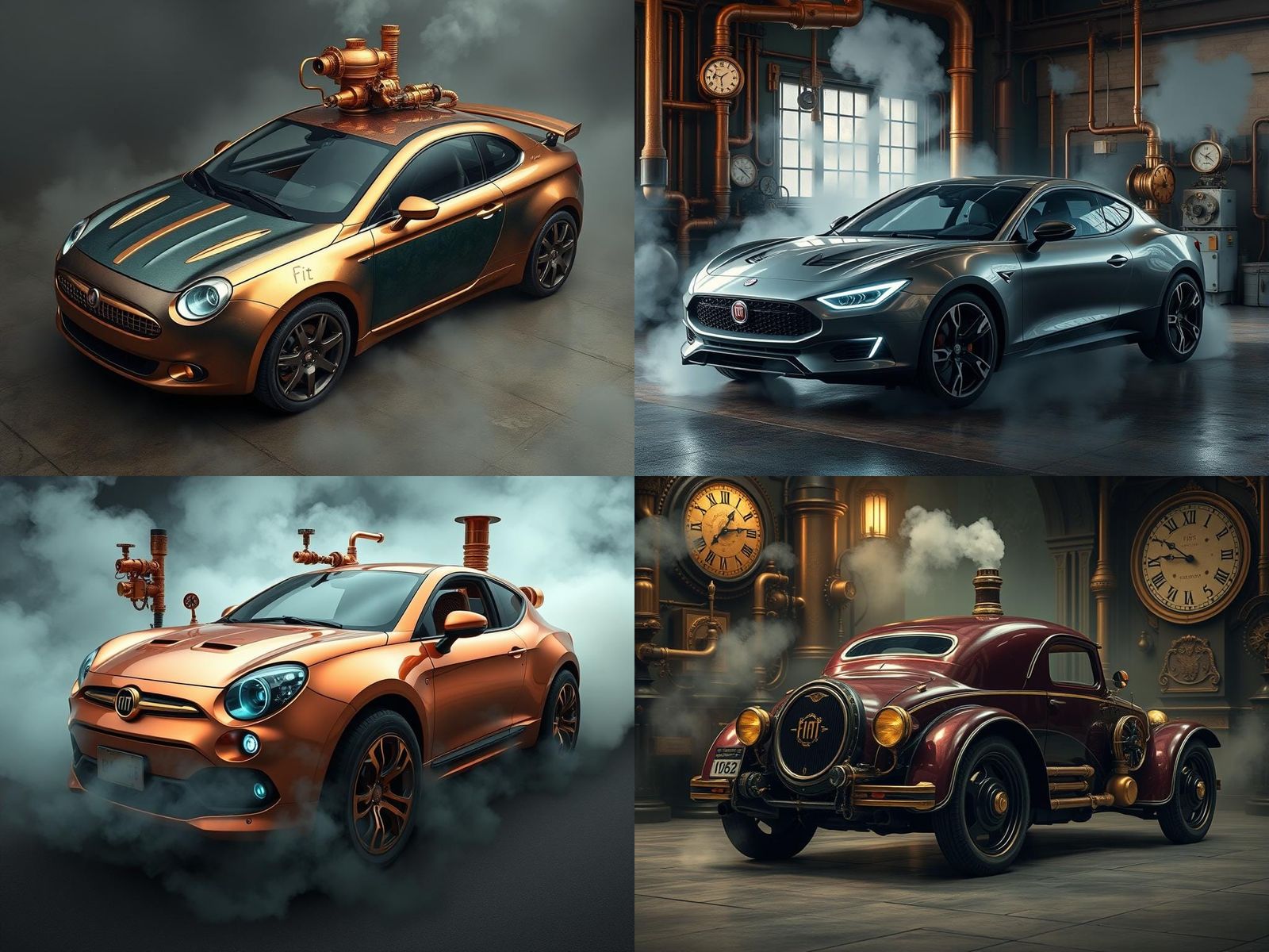 Steampunk Fiat Tempra Coupe Concept Art