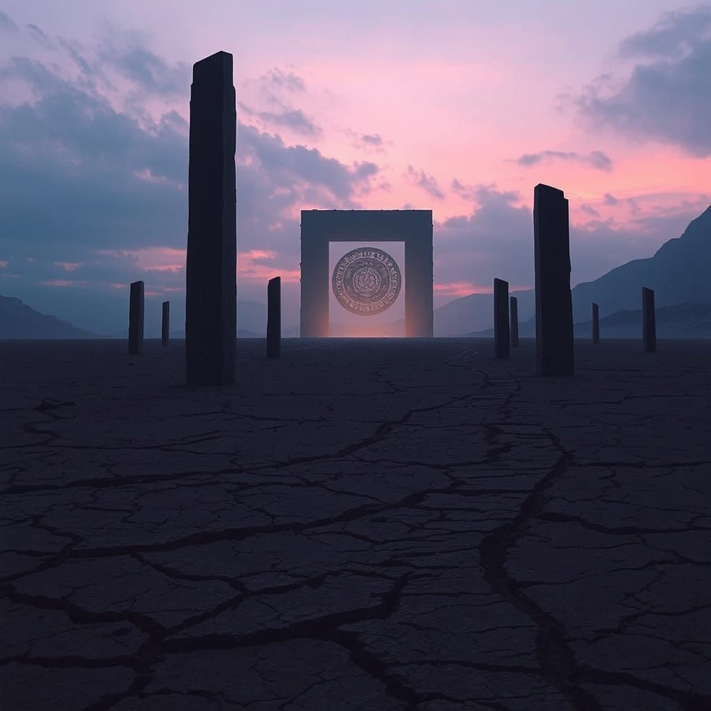 Cosmic Horror Landscape in Eerie Twilight