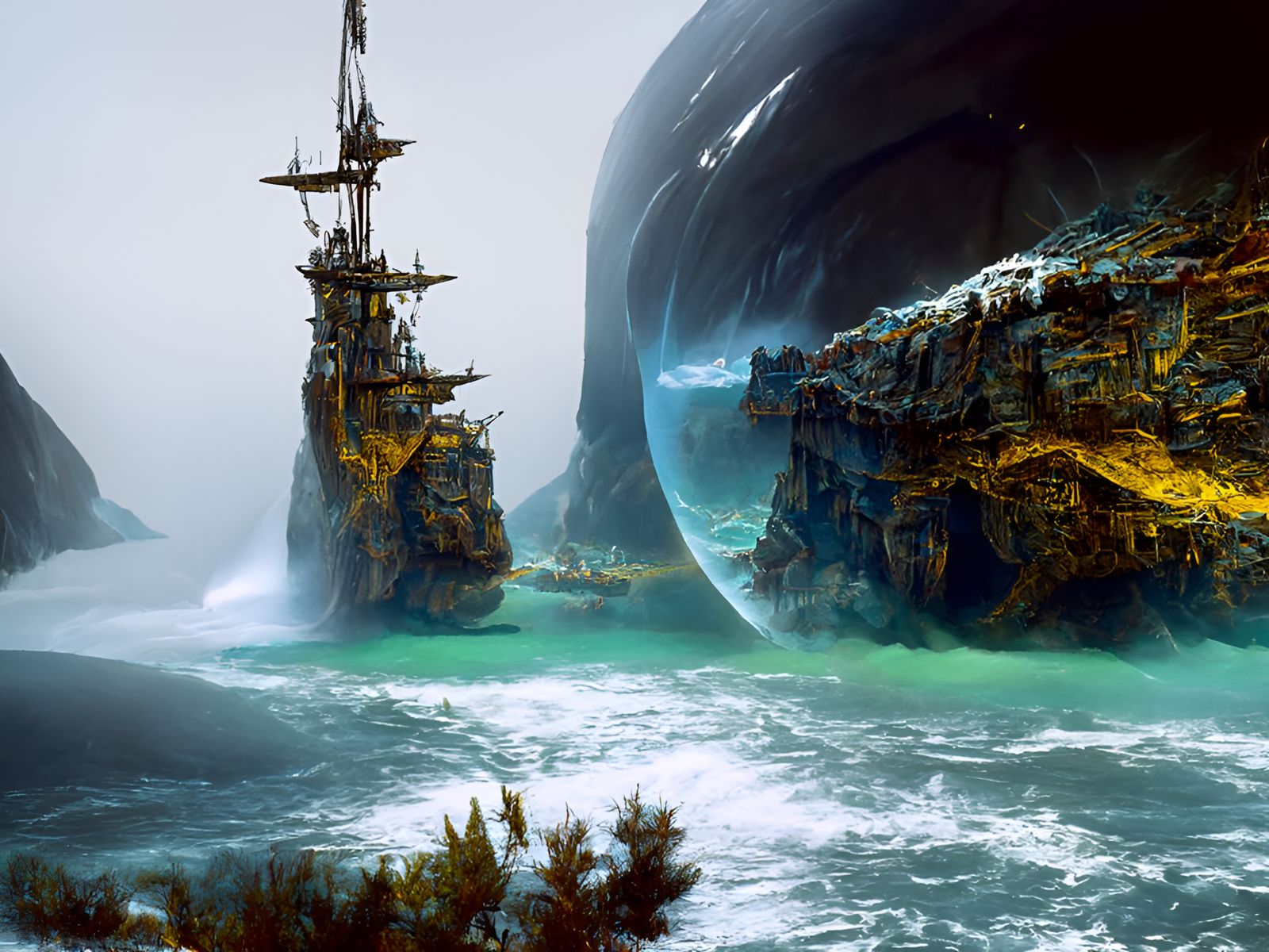 Pirate Ship Journey Through Magic Portal