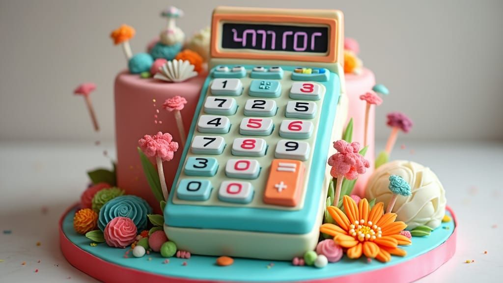 Calculator Cake Says 'Error': A Whimsical Digital Art Piece