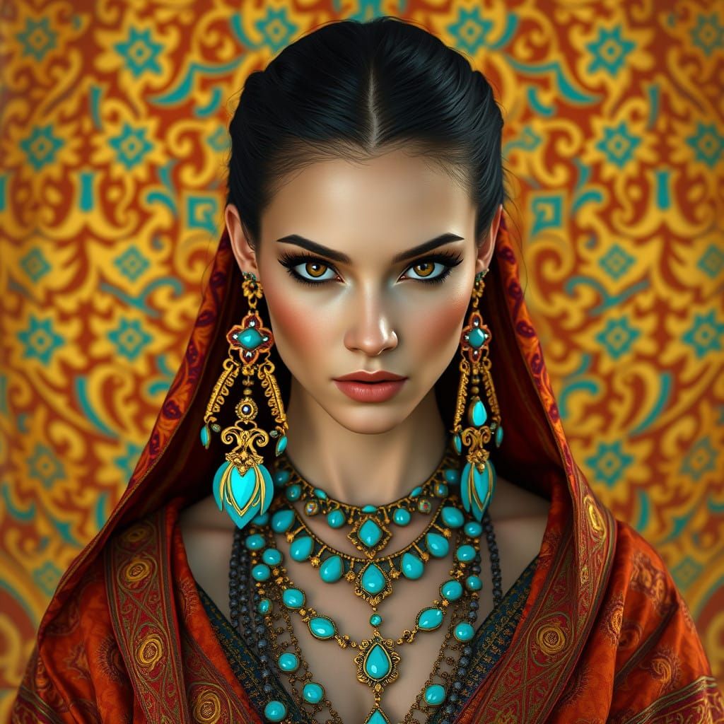 Mythical Queen in Opulent Splendor