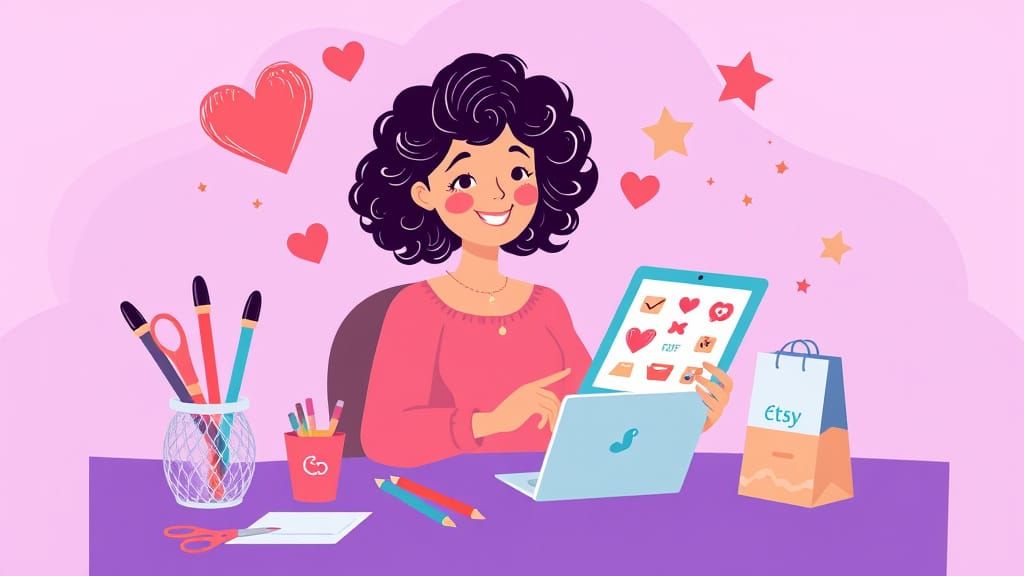 Vibrant Designer in Whimsical Workspace