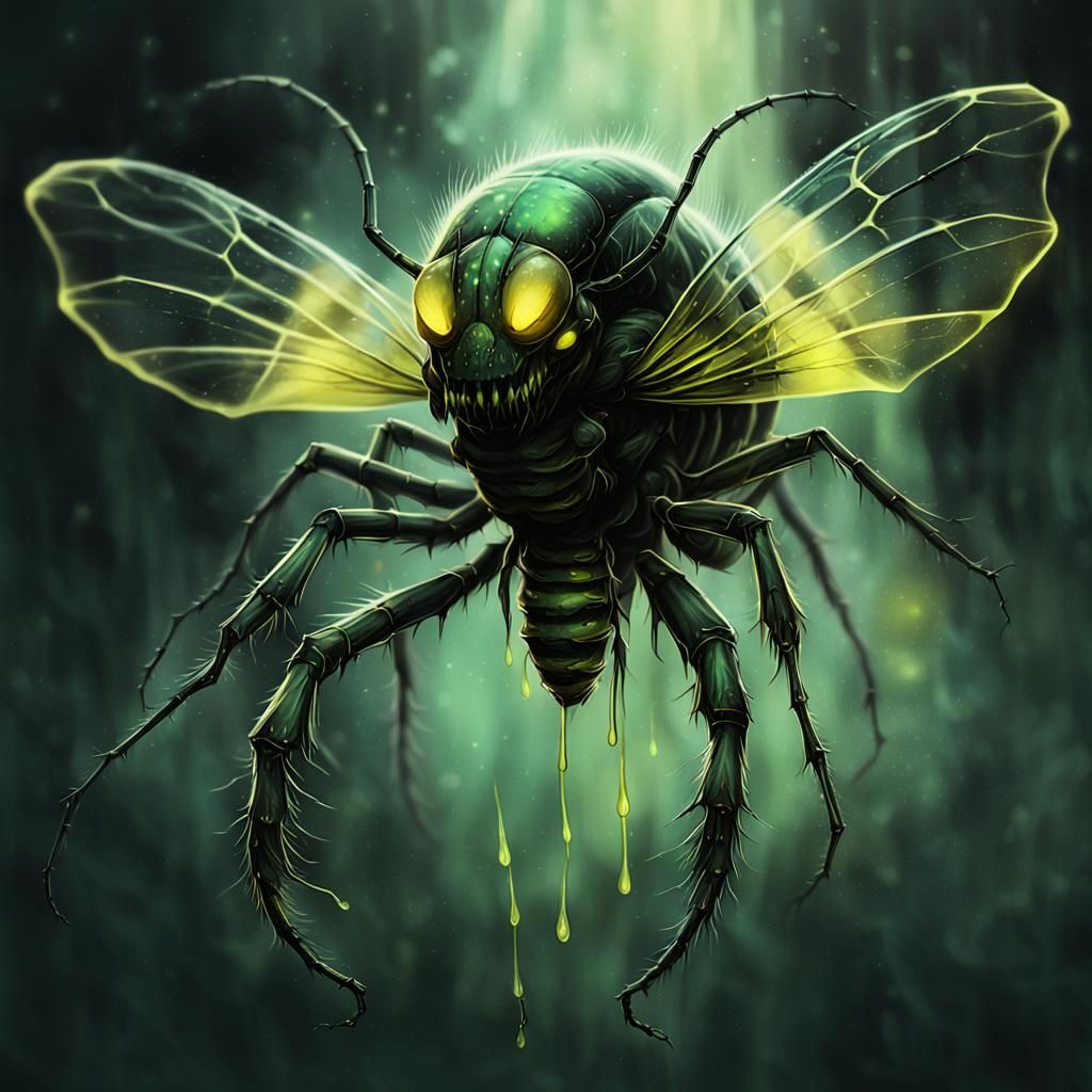 Ghostly Insect in Dark Fantasy Style