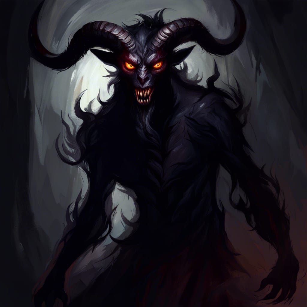 Menacing Shadow Monster in Impressionist Style